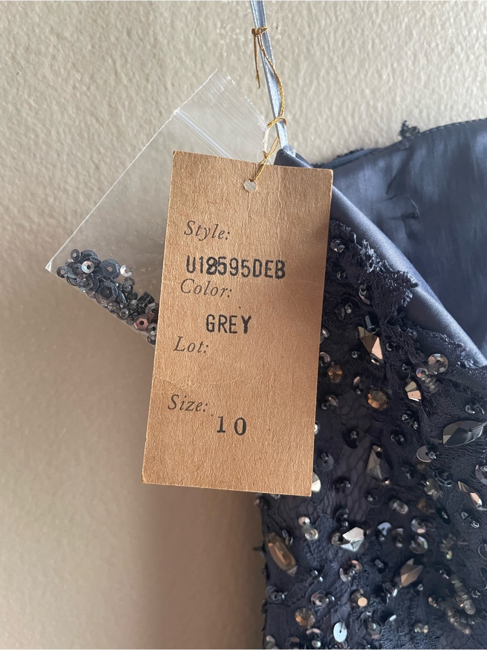New Mandalay Beaded Strapless Blue Gray Embellished Peplum Cocktail Dress 10 - Picture 10 of 14